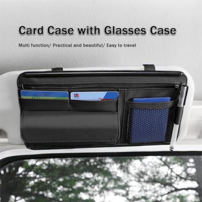Famanu – Auto zonneklep organizer - multifunctionele opbergzak voor documenten - kaarten - bril en pen - geschikt voor auto - SUV en truck