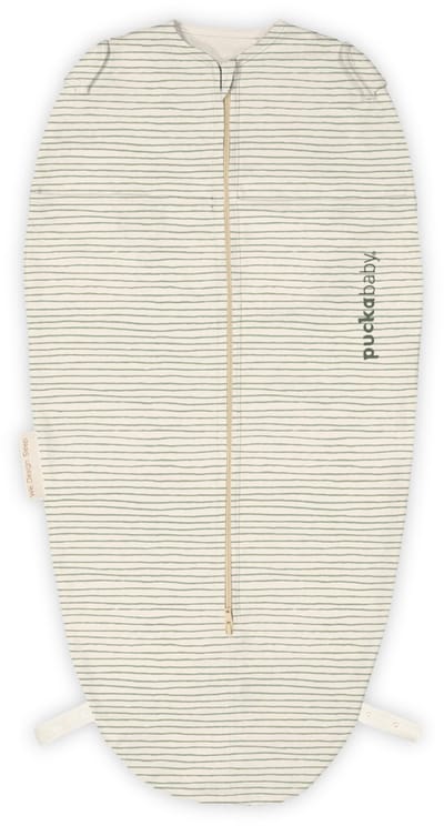 Puckababy Mini Inbakerslaapzakje baby (3-6m) - Green Stripes - Katoen TOG 0.5