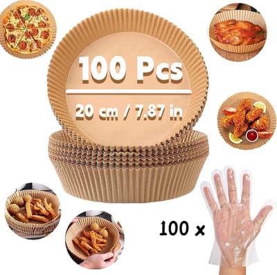Airfryer Bakpapier - 100 Stuks - Wegwerpbakjes - 20cm - Airfryer Accesoires - Heteluchtfriteuse
