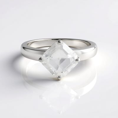 Cavill - Ring 925 Sterling Zilver - 1,93 ct Petaliet Braziliaanse Edelsteen - Achthoekige Asscher - Modern Minimalistisch Sieraad Dames