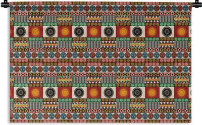 Wandkleed - Wanddoek - Patronen - Maya - Details - Zuid-Amerika - 180x120 cm - Wandtapijt
