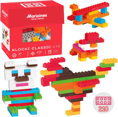Marioinex Mini Waffle Classic Bouwblokkenset, zachte blokken voor kinderen, veilig – 210 stuks
