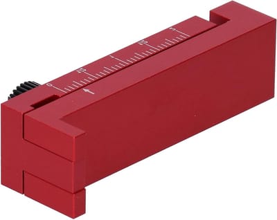 Zaagafstandregelaar Houtbewerking - Spleetmeter Diepteliniaal - Precisie Meten - Lasergegraveerde Schaal - 5-48 mm - Rood