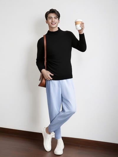 Casual Gebreide Pullover voor Mannen, Slim Fit, Comfortabele Trui voor Elke Gelegenheid