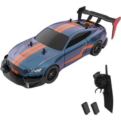 Voiture de course télécommandée à grande vitesse 40 km/h 4WD, cadeau pour enfants avec 2 batteries 2 battery bleu/orange