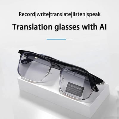 AI Slimme Vertaalbril met Bluetooth – Real-time Vertaling in 144 Talen | Draadloze Simultaanvertaler, Reishulpmiddel & Smart Glasses met Live Tolkfunctie