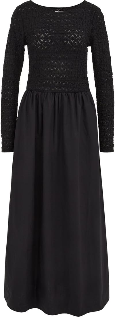 WE Fashion Dames maxi jurk met ballonrok en kanten top