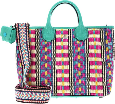 Gabs Schoudertas Shopper Nora TG Paglia Rigata + Naplak Shoulderbag Peperita Kleurrijke