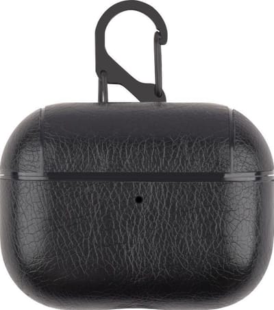 AirPods hoesjes van By Qubix - AirPods Pro / AirPods Pro 2 lederen hoesje Pro Leather series - Met bevestigingsclip - Zwart Airpods Pro Case Hoesje