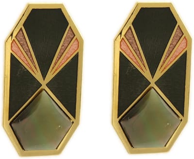 Behave Dames oorclips vintage zwart grijs