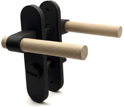 Home 3D® Deurklink Zwart - Langschild met WC Slot - Voor Toilet en Badkamer - Ontworpen en Gemaakt in Nederland