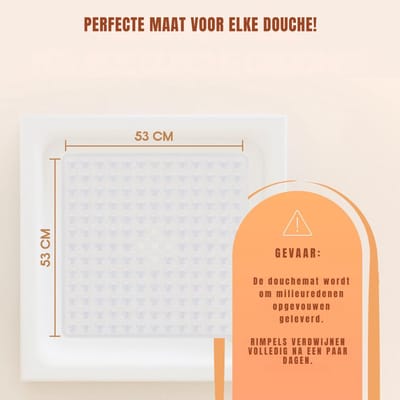 YOR® Badmat antislip voor in bad - Douchemat antislip voor douche - Badmat antislip - transparant - 53cm x 53cm x 1cm; 650 g