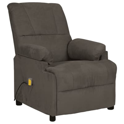 vidaXL Massagestoel microvezelstof donkergrijs