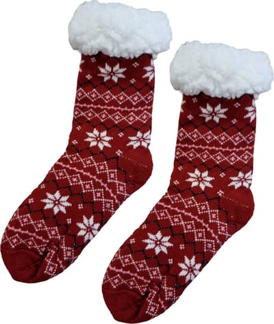 Sorprese Huissokken - Homesocks - Maat 36-40 - Rood - Anti-Slip - Fluffy - Sokken - Variant 5 - Cadeau