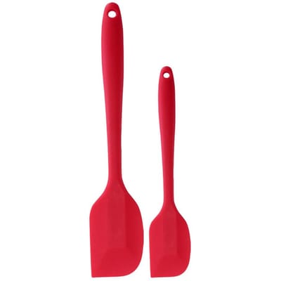 Silicone Schraper met Lange Steel voor Botercake Kookgereedschap Keukengerei(Geel) red