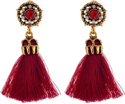 Fako Bijoux® - Oorbellen - Kwastjes Kristallo - Rood