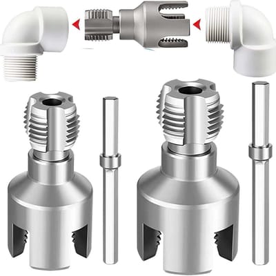 Buissnijder met Draadsnijder - Pijpsnijder Draadgereedschap - Buizen Bewerken - Geïntegreerd Binnen/Buiten - 1/2 en 3/4 inch - Grijs