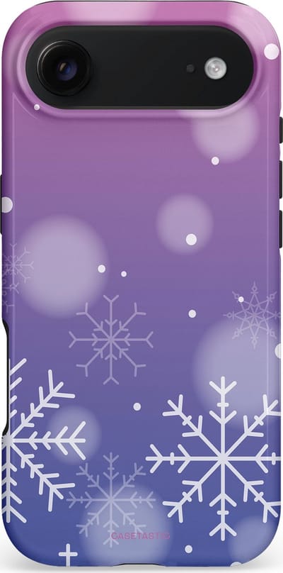 Casetastic hoesje geschikt voor Apple iPhone Air - MagSafe - Dubbellaagse bescherming - Winter Sneeuw Paarse Roze Gloed - Fashion Case - Lavendel
