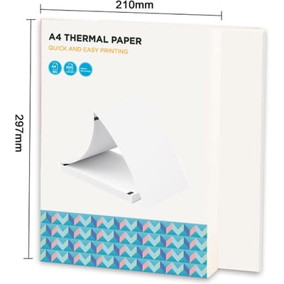 Papier Thermique A4 200 Feuilles Pliées en Accordéon Papier d'Impression Pour Imprimante Thermique L81A81 A80 Compatible Avec Peripage A40 210X297Mm(