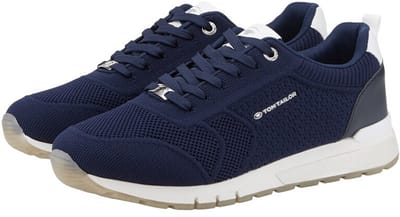 Tom Tailor - Sneaker met mesh inzetstuk - Maat 36 - navy