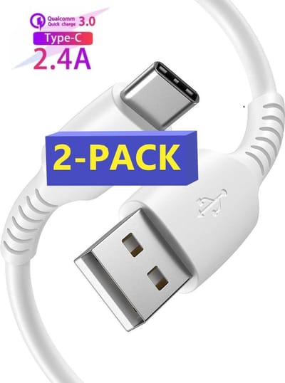 2x usb C naar usb kabel - Type C oplaadkabel voor smartphone, e-reader & accessoires - 5V 2.4A Veilig Opladen - Usb C kabels - Oplaadkabel & Data Kabel