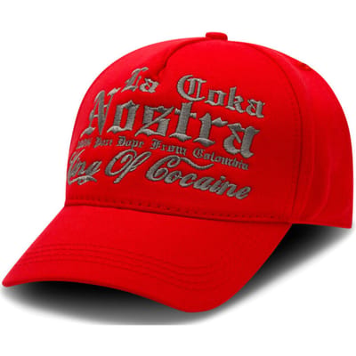 Baseball Cap Heren - Pet Heren - King of Cocaine - Rood