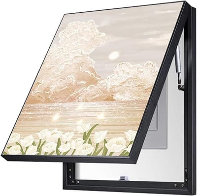 Meterkast Schilderij - Verdeelkast Decoratie - Wanddecoratie - Flip Cover Sluiting - Diverse Maten - Zwart