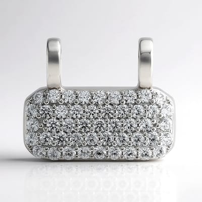 Cavill - Zilveren Hanger - 925 Sterlingzilver - 47 Ronde Zirkonia's uit Tanzania - 1,645 ct - Monosono Collectie - Elegant & Luxe