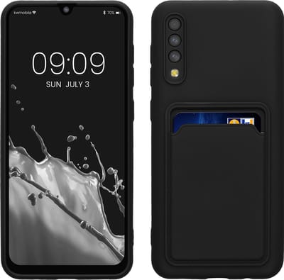 kwmobile telefoonhoesje geschikt voor Samsung Galaxy A50 - Hoesje met pasjeshouder - TPU case in zwart
