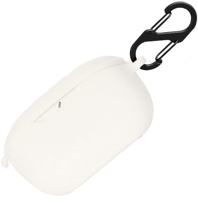Dailygoody - Siliconen hoes - Beschermhoes voor Wave Buds - Schokbestendig en wasbaar - Wit - Sleutelhanger inbegrepen - Geschikt voor Wave Buds