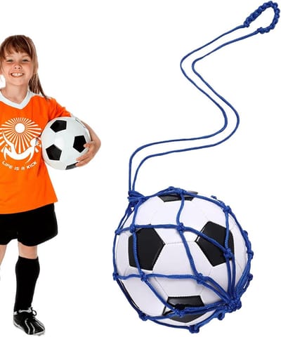 Voetbalnettas - Sportbaldrager - Bal opslag - Duurzaam nylon net - Enkele bal - Blauw