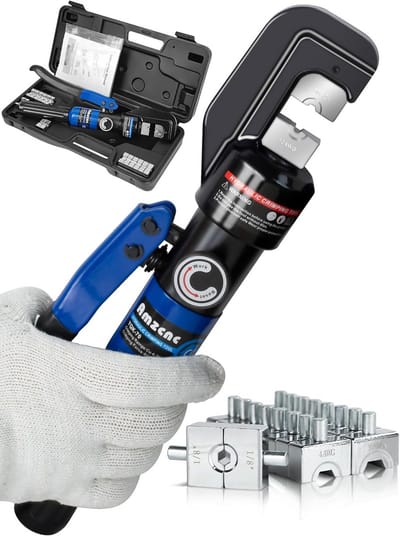 Hydraulische Krimptang - Kabelschoentang - Elektrische Verbindingen - 9 Matrijzen - 4-70 mm² - Zilver