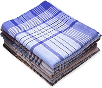 Set van 6 Katoenen Zakdoeken voor Mannen, Traditionele Multicolor Handkerchiefs, 40 x 40 cm, Perfect voor Dagelijks Gebruik en Speciale Gelegenheden