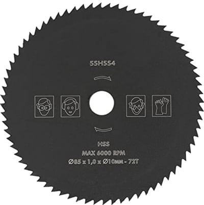 HSS Cirkelzaagblad 85 mm met 72 Tanden voor Hout, Metaal en Kunststof