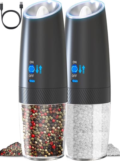 MATTI® - Elektrische Peper en Zoutmolen - Peper en Zoutmolen Set - Pepermolen - Zoutmolen - Automatisch Kantelmechanisme - Oplaadbaar