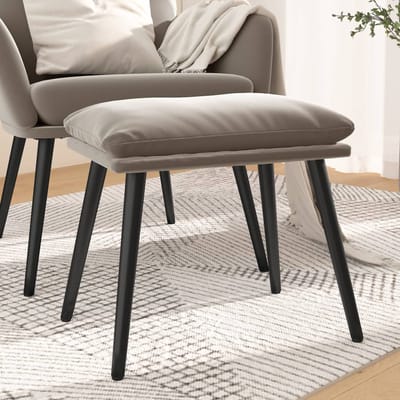 vidaXL - Voetenbank - 45x29,5x35 - cm - fluweel - lichtgrijs