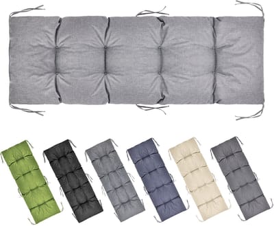 Garronda Bankkussen 160x50 cm – 10 cm dik – Waterafstotend & UV-bestendig – met Banden – Lichtgrijs GD-AM-Bono