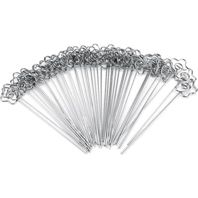 50 stuks Metalen Draden Foto Kaart Afbeelding Memo Papier Notitie Display Clip Houders Bloemvorm white