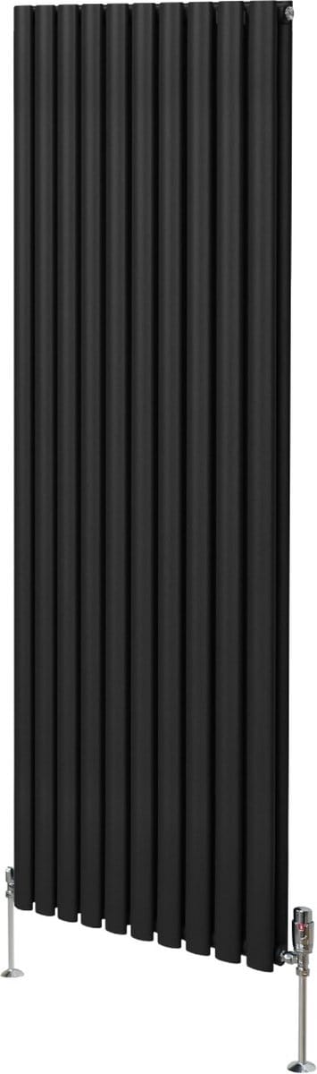 Ovale kolomradiator trv chroomkranen - zwart - 1800x600 mm - 15jr