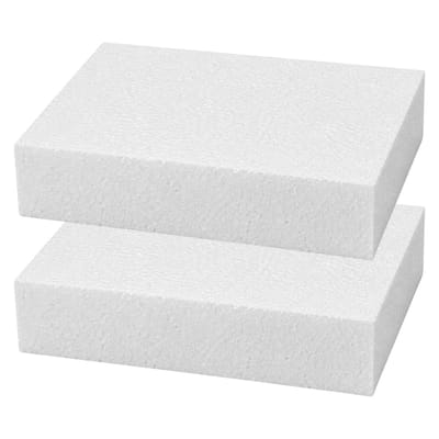 Piepschuim vormen - rechthoek - 2x - 15 x 20 x 4 cm - styropor hobby / DIY vorm - basis knutselfiguren