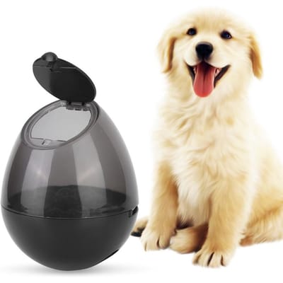 Huisdier Hond Puppy Voerbak Voeder Lekkage Voer Roterende Bal Interactief Trainingsspeelgoed Zwart zwart