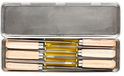 Sleutelvijlset 265 K in Metalen Doos - 6 Vijlen van 100 mm voor Filigraan Vijlwerkzaamheden