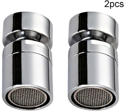 2 stuks 360° draaibare keukenkraanbeluchter, 22mm M22 mannelijke schroefdraadadapter, chroom, spatwaterbestendig, kraanaccessoires.