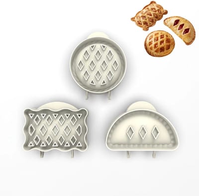 3-delige set - Appeltaart bakvormenset – Bakvormen – Gebakvormen – Mini taartvormen – Koekjesvormen – Handgemaakte ronde taartvormen – Perfect voor het bakken en maken van zelfgemaakte appeltaarten (wit)