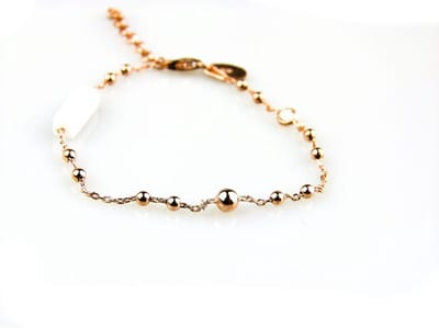 model Bianca armband in zilver roze verguld met witte keramiek en cubic zirconia