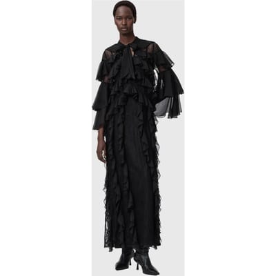 AllSaints Ambi Lace Maxi Dress Black Taglia: 4 | Maxi abiti Outlet | Donna | Nero
