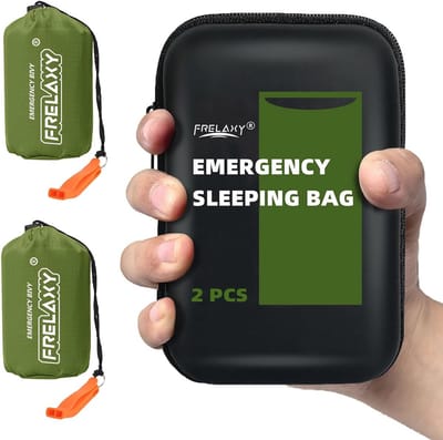 Noodslaapzak Compact en Dikke Survival Bivy met Fluitje en Opbergtas - Perfect voor Survivalkits