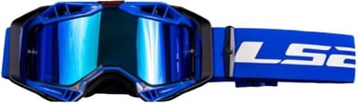 Crossbril LS2 Aura PRO blauw met helder lens & Pinlock 70 MaxVision + Spiegel lens + Laminated tear off kit