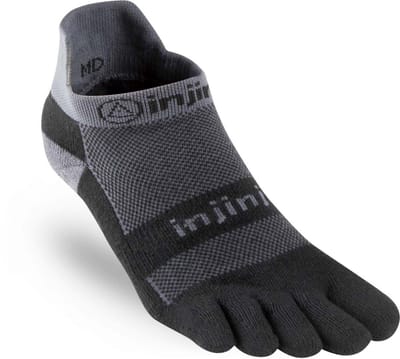 INJINJI | Run Midweight No-Show Black/Gray (Maat - S) | Teensokken