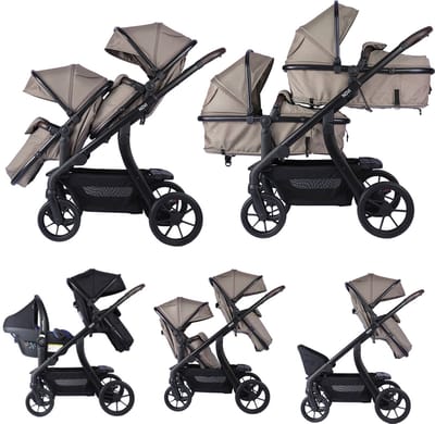 Novi Baby Pacific Duo Premium Kinderwagen - Hazel - geschikt voor 2 kinderen - te gebruiken als Bolderkar
